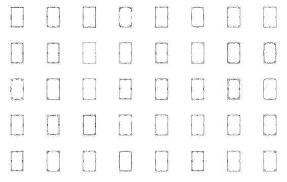 Set Of Art Deco Frame Icons Collection Isolated Silhouette Solid Icons Including Art-Deco,Retro,Art-Deco-Frame,Frame,Vintage Simple Black Style Symbol Sign For Apps And Website, Vector Illustration