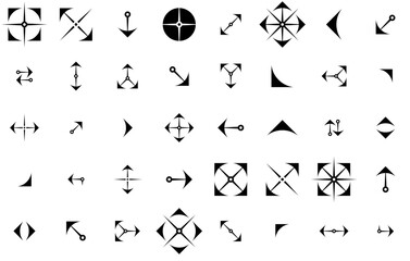 Set Of Linear Arrow Vector Symbols Apps, Websites Ui Designs Suitable For Arrow,Down,Up,Left,Right Vector Icons Illustration Collection
