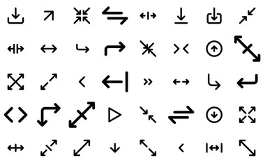 A Collection Of Arrow Vector Symbols Apps, Websites Ui Designs Suitable For Direction,Arrow,Location,Navigation,Pointer Pictograms And Infographics Design Elements Vector Illustration