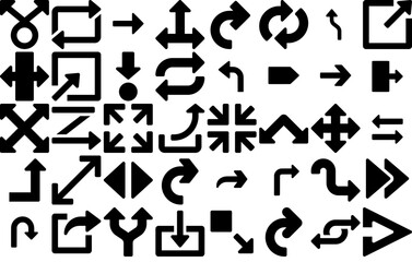 Set Of Arrow Solid Icons Icons Collection Isolated Silhouette Solid Icons Including Direction,Arrow,Right,Arrows Vector Illustration Linear Pictogram Pack