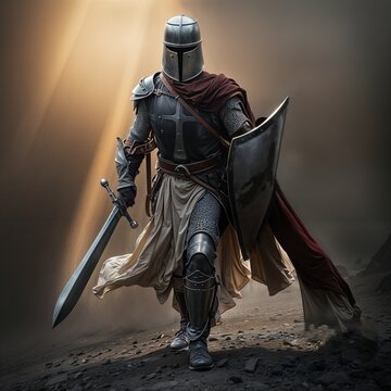A knight going on the attack