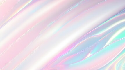 Fototapeta premium Holographic background seamless trendy iridescent light foil texture. Soft holographic pastel unicorn marble background pattern. Modern pearlescent blurry abstract swirl illustration. 