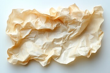 Obraz premium Crinkled Brown Paper with White Background