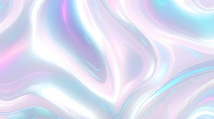 Obraz premium Holographic background seamless trendy iridescent light foil texture. Soft holographic pastel unicorn marble background pattern. Modern pearlescent blurry abstract swirl illustration. 
