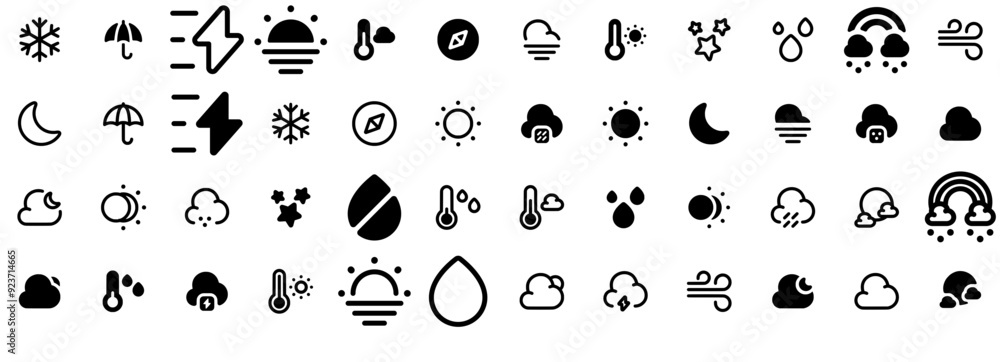 Poster a collection of weather icons web header banner design containing cloud,weather,season,climate,tempe