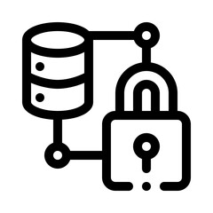 secure database line icon
