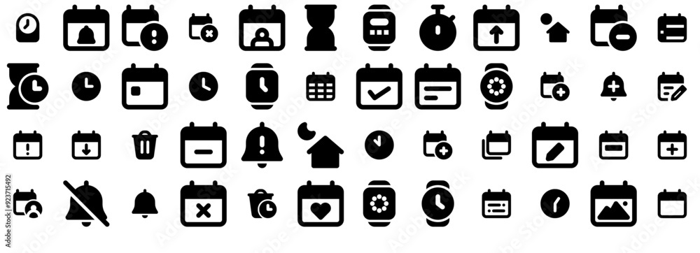 Aufkleber set of linear time and date 2 glyph icons web header banner design containing schedule,organization,