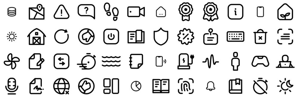 Mega Set Of Vector Tiny Iconz Line Vol Icons Collection Isolated Silhouette Solid Icons Including Book,Record,Reset,Scan,Note Set Vector Flat Line Icons