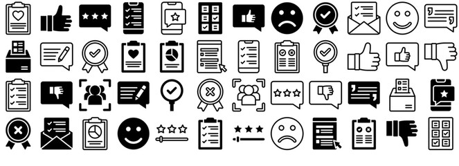 Set Of Linear Survey Icons Collection Isolated Silhouette Solid Icons Including Opinion,Rating,Survey,Like,Questionnaire Outline Icons Collection. Simple Vector Illustration