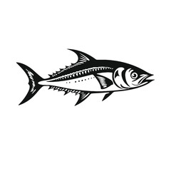 Obraz premium Mackerel fish Silhouette ICON Editable ai 