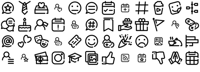 Set Of Social Community Icons Collection Isolated Silhouette Solid Icons Including Community,List,Friend,Relation,Post Vector Illustration Linear Pictogram Pack