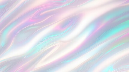 Obraz premium Holographic background seamless trendy iridescent light foil texture. Soft holographic pastel unicorn marble background pattern. Modern pearlescent blurry abstract swirl illustration. 