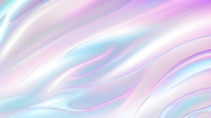 Fototapeta premium Holographic background seamless trendy iridescent light foil texture. Soft holographic pastel unicorn marble background pattern. Modern pearlescent blurry abstract swirl illustration. 