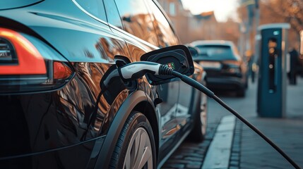 Naklejka premium electric car loading