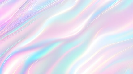 Obraz premium Holographic background seamless trendy iridescent light foil texture. Soft holographic pastel unicorn marble background pattern. Modern pearlescent blurry abstract swirl illustration. 