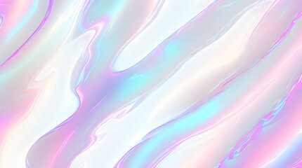 Obraz premium Holographic background seamless trendy iridescent light foil texture. Soft holographic pastel unicorn marble background pattern. Modern pearlescent blurry abstract swirl illustration. 