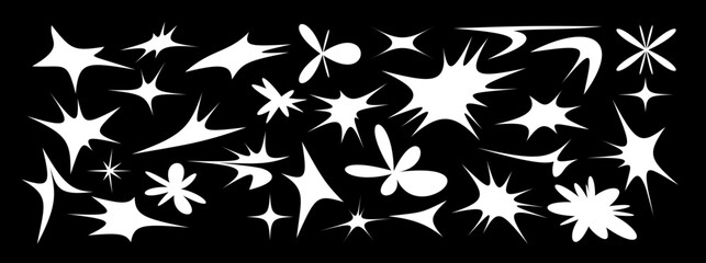 A fun vector collection of starburst shapes, comic blots, boom bursts, and speech bubbles. Features explosion forms, splash figures, and blast rays perfect for stickers and creative projects