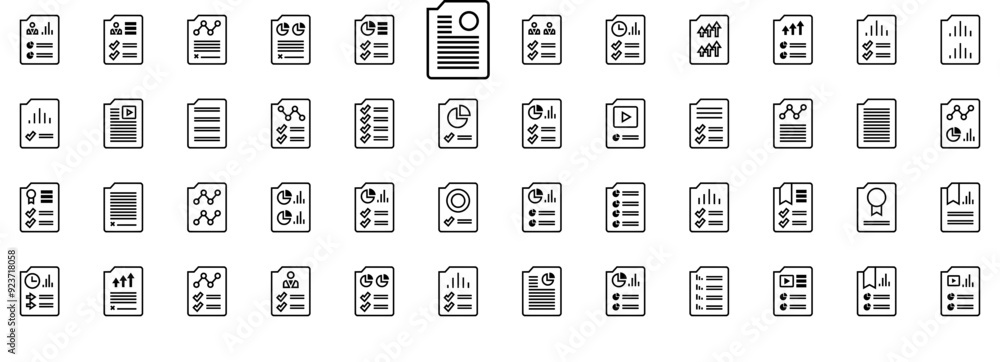 Poster mega set of vector reports 11 regular icons collection isolated silhouette solid icons including seo