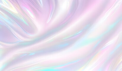 Fototapeta premium Holographic background seamless trendy iridescent light foil texture. Soft holographic pastel unicorn marble background pattern. Modern pearlescent blurry abstract swirl illustration. 