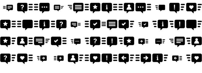 Set Of Messaging Vol Icons Silhouette Vector Logo Design Containing Communication,Talk,Message,Sms,Chat Vector Icons Illustration Collection