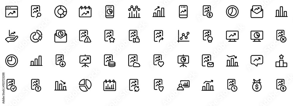 Poster mega set of vector graph icons web header banner design containing chart,business,graphic,graph,data