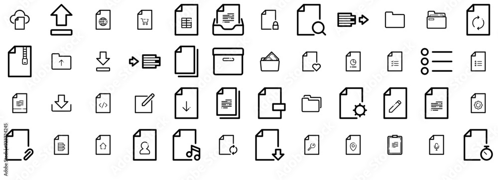 Poster a collection of file vector symbols apps, websites ui designs suitable for folder,page,document,file