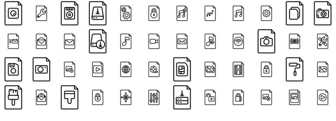 Mega Set Of Vector File Vector Symbols Apps, Websites Ui Designs Suitable For File,User-Interface,Interface,Setting,Ui Business Infographic Elements Logo Vector Illustration