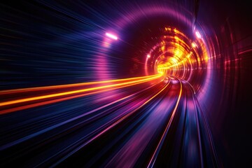 Obraz premium Abstract Tunnel of Light and Speed