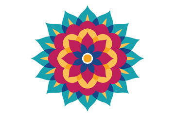 Colorful mandala in hand drawn style