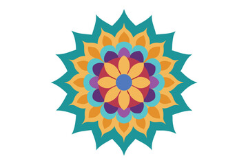 Colorful mandala in hand drawn style