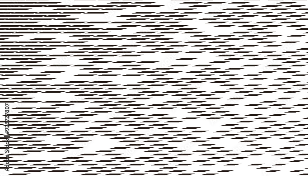 Poster black and white abstract geometric pattern. smooth transition of stripes with sharp point. vector fo