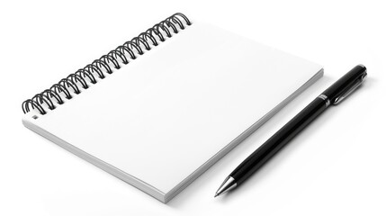 Realistic spiral notebook on white background