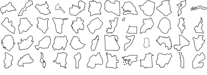 A Collection Of Africa Maps Isolated Silhouette Solid Icons With Sudan,Map,Country,Sierra-Leone-Map,Sudan-Map Business Infographic Elements Logo Vector Illustration