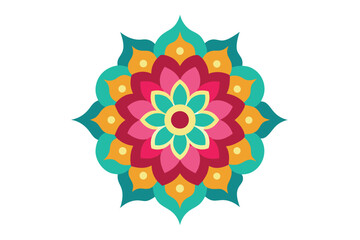 Colorful mandala in hand drawn style