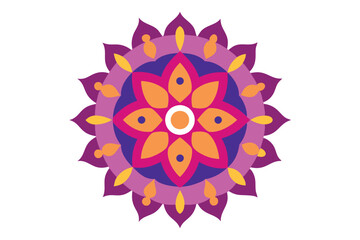 Colorful mandala in hand drawn style