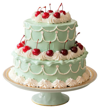 PNG Elegant vintage cherry cake