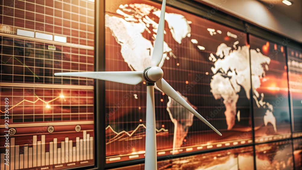 Aufkleber sophisticated wind turbine data analytics dashboard - real-time metrics for renewable energy efficie