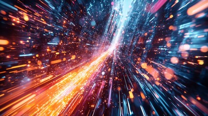 Abstract Digital Tunnel of Light