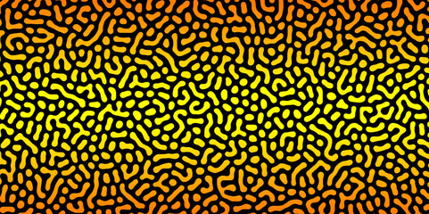 Abstract Turing organic wallpaper with background. Turing reaction diffusion monochrome seamless pattern with chaotic motion. Natural seamless line pattern. Linear design with biological shapes.