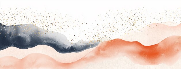 Blue, pink, ivory, and beige watercolor illustration on white background. Abstract modern print set. Logo. Wall art. Poster. Business card.