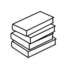 stack of books line art vector illustration