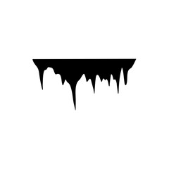 stalactites cave silhouette. stone blocks growths vector