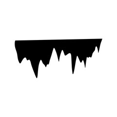 stalactites cave silhouette. stone blocks growths vector
