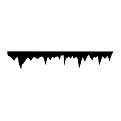 stalactites cave silhouette. stone blocks growths vector