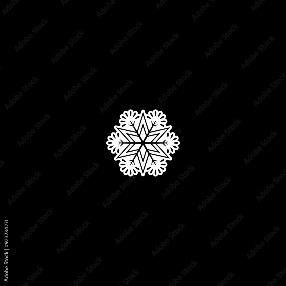 Poster snowflake icon isolated on dark background