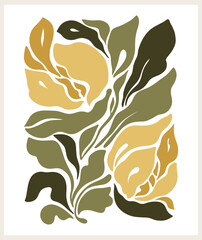 Hand Drawn vector illustration. Drawn folk illustration flower groovy Y2K posters. Vector posters in trendy retro psychedelic 2000s style. Aesthetic hippie. Girly cute design.