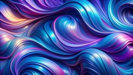 Obraz premium Vibrant, swirling shapes of iridescent blue and purple hues flow together in a mesmerizing, dreamlike pattern, evoking a sense of dynamic energy and movement.