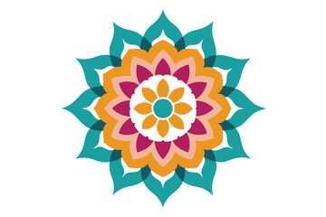 Colorful mandala in hand drawn style