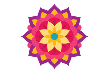 Colorful mandala in hand drawn style