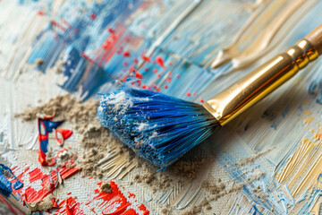 Fototapeta premium Paintbrush on Canvas